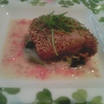 モナリザ - アイナメがごまとあっててまたいいんだ、フレンチの白身はおいしいなあ