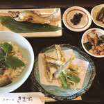 あゆの店 きむら - あゆの炊き込みご飯・天ぷら膳　¥2200
