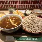 味奈登庵 - カレー南蛮そば　大盛り　別盛り＋野菜かき揚げ！