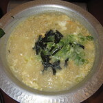 Yamauchinoujoutokushimaekimaeten - ｢地どりの白湯鍋｣で作った〆の雑炊