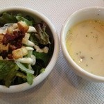 レストラン 自然味工房 - ランチのサラダとスープ