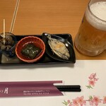 味ごよみ優月 - 料理写真:お通しと生中