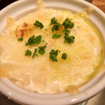 オオクサ - 奥久慈鶏の玉子入りグラタン　これは初めてお目にかかります