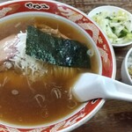 支那ソバ かづ屋 - Cセット（支那そば、ネギチャーシュー丼、キャベツ漬）