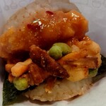 Mosu Baga - モスライスバーガーよくばり天めんたい味～海老とかきあげ～(482円＋税)