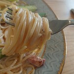 のんびりや食堂 - アスパラのカルボナーラ