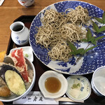 手打ちそば 一孝庵 - ミニ天丼とお蕎麦のセット（十割に変更）