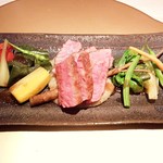 欧割烹 清水 - 高森牛トモ三角のロティ