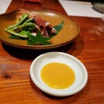 旬彩きっちんかつら - 富山産ホタルイカを酢みそで