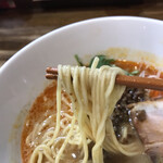 麺屋 一八 - 麻辣担々麺、細麺選択