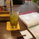 Okinawa cafe - ゴーヤ入り野菜ジュースとメニュー