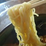 そば処 久楽 - 醤油の効いたスープが絡んできます♪