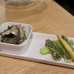 波へい - サザエのつぼ焼きと夏野菜の天ぷら