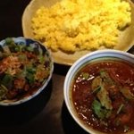 negombo33 - 肉ダブル(ラム肉のキーマカレー、チキンカレー)
