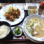 丸十ラーメン - 丸十定食￥990（唐揚げ・コロッケ・チーズささみフライ・ミニラーメン・揚げギョーザ・めし付）