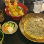 Teuchi Soba Mansaku - 海老天丼セット￥1300