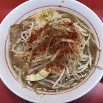 千里眼 - ラーメン 麺120g ニンニク・ショウガ・アブラちょっとのカラアゲ別皿で 780円