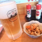 くつろぎ亭ひこべえ  - 生ビールと付き出し
