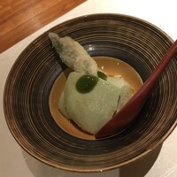 島之内 一陽 - お通し。抹茶豆腐