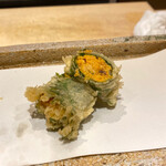 日本橋 蕎ノ字 - 雲丹の大葉巻き