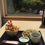 武柳庵 - 天丼と小そば。