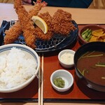 旨いとんかつ かつはな亭 - えび＆ヒレかつ定食  1390円＋(税)