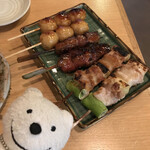 味の店 乃だや - 串焼き つくね、レバー、ねぎま Chicken Meatball, Liver, Chicken and Leek Skewers at Ajinomise Nodaya！♪☆(*^o^*)