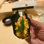 鮨 由う - プリン巻き（あん肝リゾット）