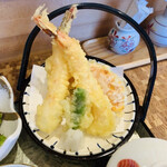 食楽 粋蓮 - 天ぷら　海老・ししとう・かぼちゃ・茄子