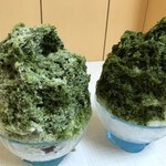 角屋 - 氷宇治金時ミルク+氷宇治ソフト