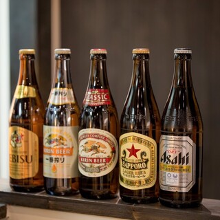さまざまな種類を取り揃えた瓶ビール