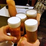 鰻割烹 伊豆栄 本店 - 生ビール（小）でカンパ～イ♪