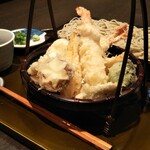 Large shrimp and conger eel tempura set