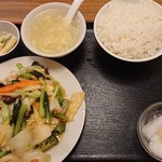 餃子の屋台 - イカの辛し炒め定食