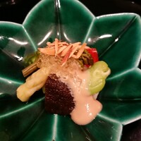 まき村 - 初夏の野菜の胡麻クリーム掛け