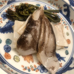 日本料理 久丹 - 醤油をひと刷毛し、炭火で軽く炙り、酢橘をひと振り。悶絶！