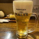 遊酒食堂 宇都宮 - お座り一発、とりあえずのビール