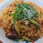 木の屋石巻水産 石巻本社工場 - さば味噌煮パスタ