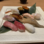 廻鮮寿司海座 - ランチ定食の寿司10貫