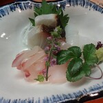 川蝉 - 刺身盛り合わせ（いさき、鯛、はた、あおりいか）(2015年)