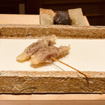 日本橋 蕎ノ字 - ミョウガの天ぷら。