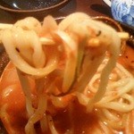 五条 - 別府地獄うどん 激辛 麺アップ