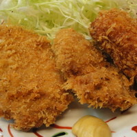 おうち - ヒレカツとカニクリームコロッケのアップ