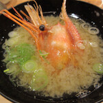 鮨 十兵衛 - クルマエビ頭の味噌汁