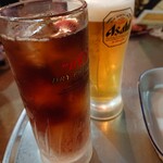 Buta Yakiniku Senmon Ten Tonkin - 2020年5月　黒ウーロン茶+生ビール　500+530円