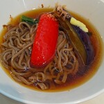 Uobei - 夏野菜の揚げびたしそば￥352税込み(R2.5.29撮影)