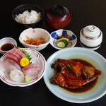 Kaisen Ryouritakenouchi - 煮魚刺身定食