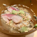 海鮮 さば鉄 - 3杯目は胡麻サバ入れてお茶漬け