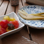 柚木元 - 梅酢ピクルス(ミニトマトと茗荷)は鍋の箸休め