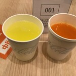 快活CLUB - ドリンク写真:レモン炭酸と野菜ジュース(2020.4.10)
